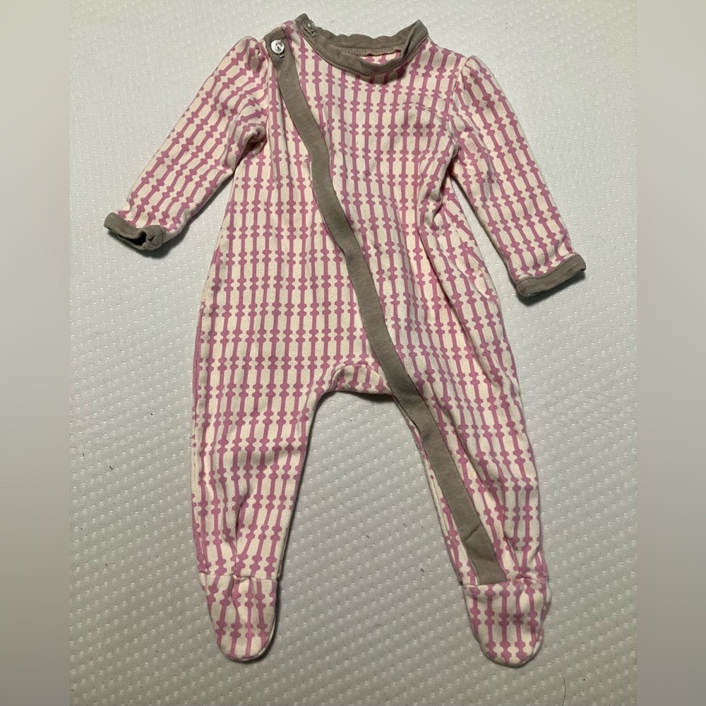 Oilo Studio Lilac and Gray Patterned Footie